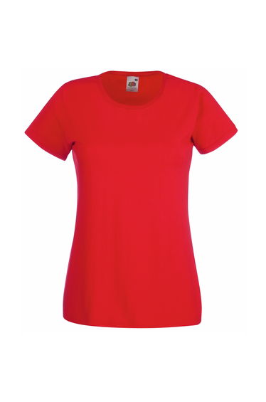 Fruit Of The Loom Ladies/Womens Lady-Fit Valueweight Short Sleeve T-Shirt - Red
