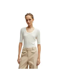 Boss Womens/Ladies Effilie Ribbed T-Shirt - White