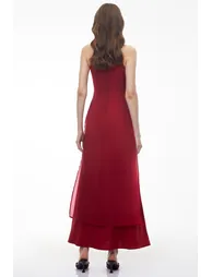 Berenice Red Halterneck Maxi Dress with Cut-Outs - 2