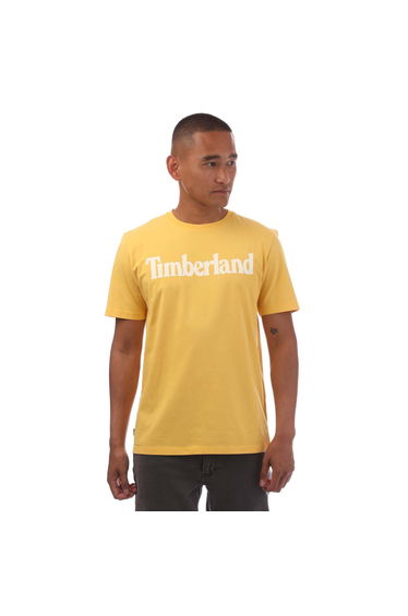 Men's Timberland Northwood Wordmark T-Shirt in Yellow