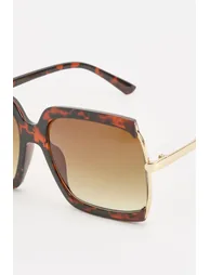 Square Tortoise Shell Oversized Sunglasses - brown - 2