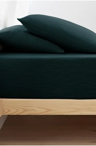 Kumla Plain Cotton Muslin Fitted Sheet with 30cm Flap