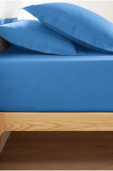 شرشف سرير بولي قطن سادة بحواف مطاطية ارتفاع 30 سم 