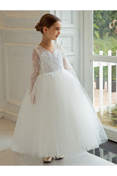 All Lace Long Sleeve A-Line Dress