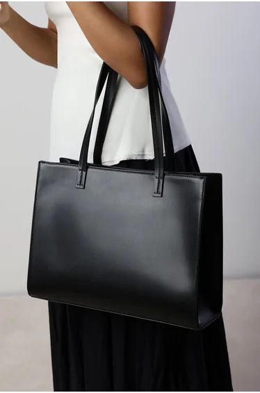 Bailee Double Handle Tote Bag with Central Fastening