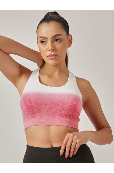 Women Low Impact Ombre Print Sports Bra with Removable Cups