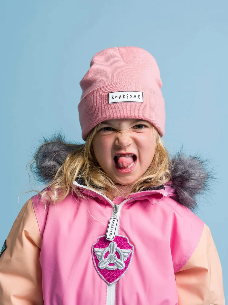 Roarsome Kids Beanie Hat in Pink - 1