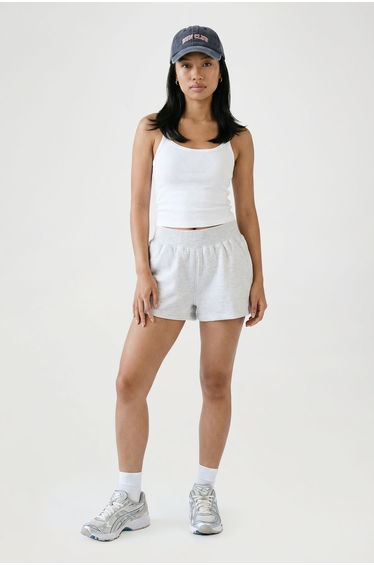 Ribbed Waistband Sweat Short - ash grey