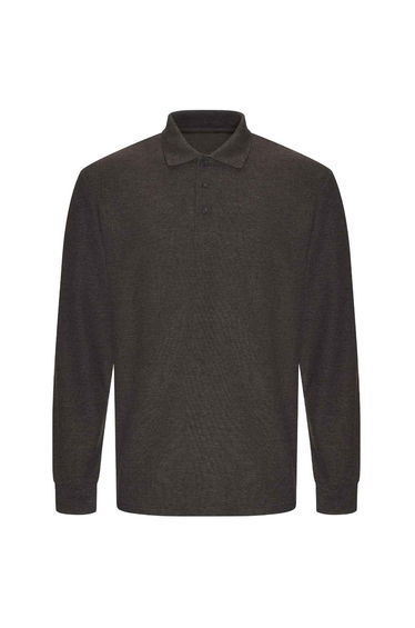 PRORTX Mens Long-Sleeved Polo Shirt - Charcoal