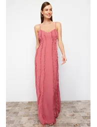 Pink Column Maxi Evening Dress
