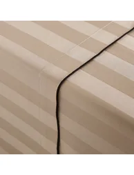 Victor Striped 100% Washed Cotton Satin 300 Thread Count Flat Sheet - 3
