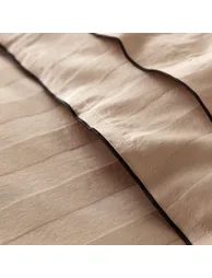Victor Striped 100% Washed Cotton Satin 300 Thread Count Flat Sheet - 5