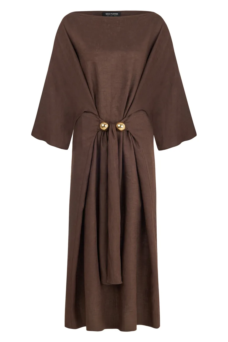nocturne brown dress Nocturne Halter Neck Midi Dress