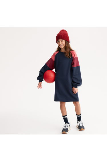 Fleece Shift Dress with Long Sleeves