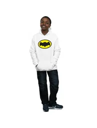 DC Comics Boys Batman TV Series Logo Hoodie - White - 3