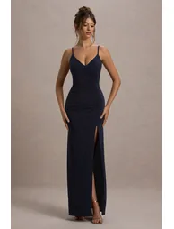 Club L London Blue Ruched Mermaid Evening Dress - 5
