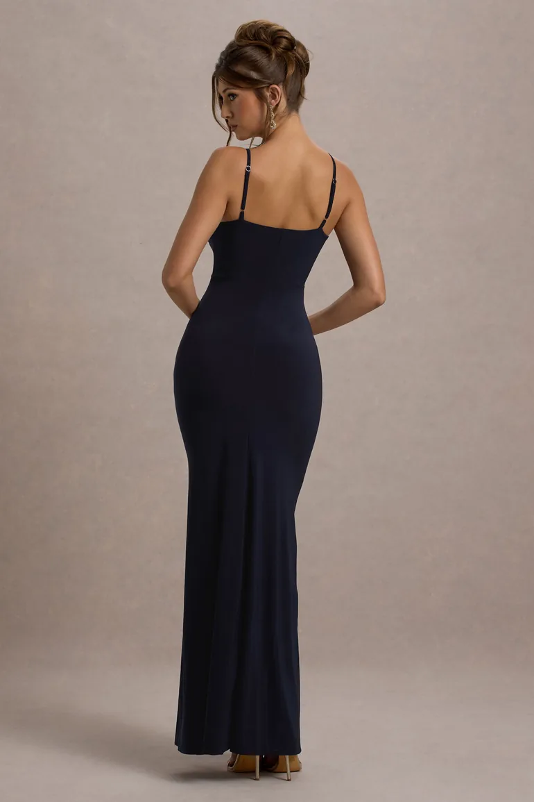 Club L London Blue Ruched Mermaid Evening Dress - 1