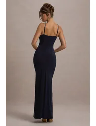 Club L London Blue Ruched Mermaid Evening Dress - 1