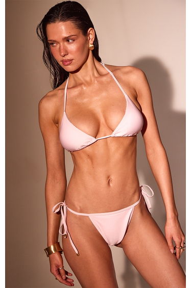 Pink Basic Triangle Bikini Top