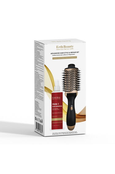 "ADVANCED HAIR STYLE & REPAIR SET (ALL-IN-ONE PROFESSIONAL HAIR BRUSH + 15-IN-1 HAIR SPRAY – 100ML)"