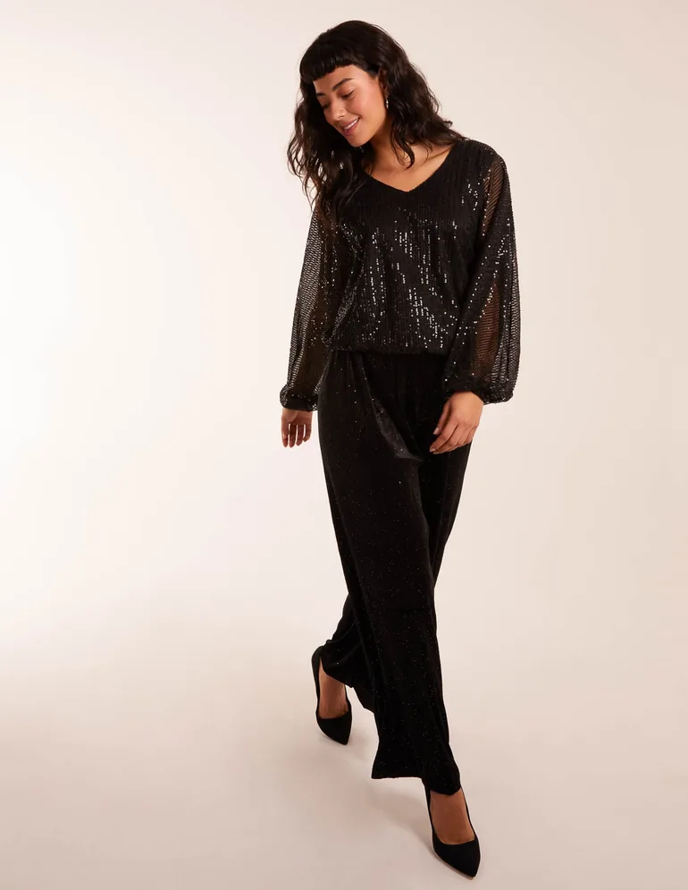 Sequin Batwing Blouse - 1