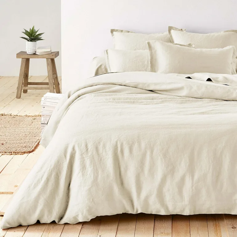 Washed Linen Plain Pillowcase or Bolster Case - 8