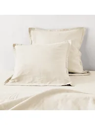 Washed Linen Plain Pillowcase or Bolster Case - 5