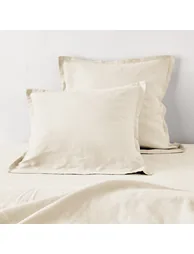 Washed Linen Plain Pillowcase or Bolster Case - 1