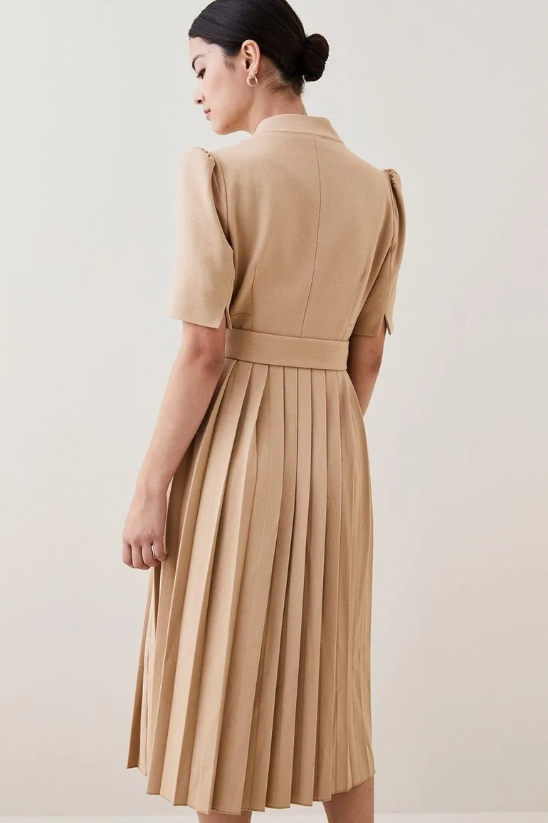Petite Structured Crepe Forever Pleat  Dress - 2