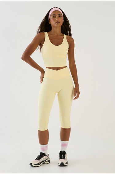 DSGN Studio Sculpt Wrap Waist Capri Legging - lemon