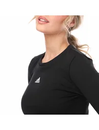 Women's adidas AEROKNIT Seamless Cropped LS Top in Black - 2