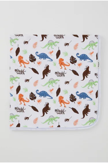 Newborn Baby Blanket Dinosaur Kingdom White (78 x 87 cm)