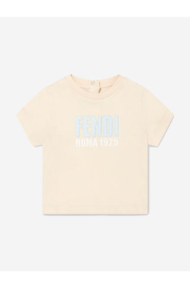 Fendi Baby Logo T-Shirt in Beige