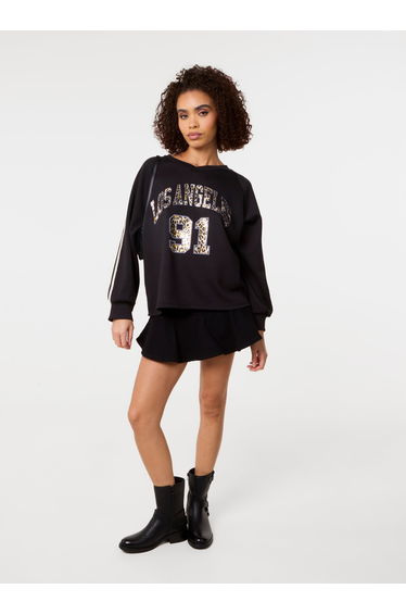 Metallic Leopard Long Sleeve Sports Jersey