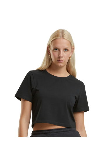 New Morning Studios Womens/Ladies Crop T-Shirt - Black