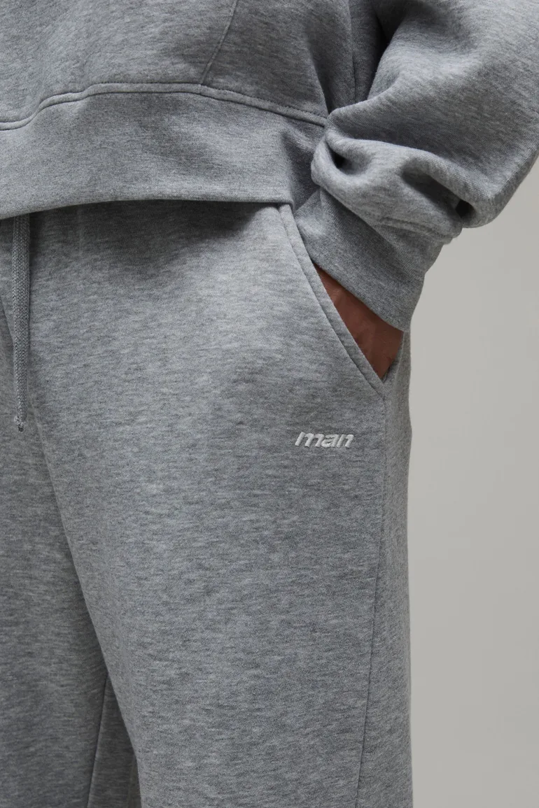 Straight Fit Man Sport Embroidered Jogger - grey marl - 3