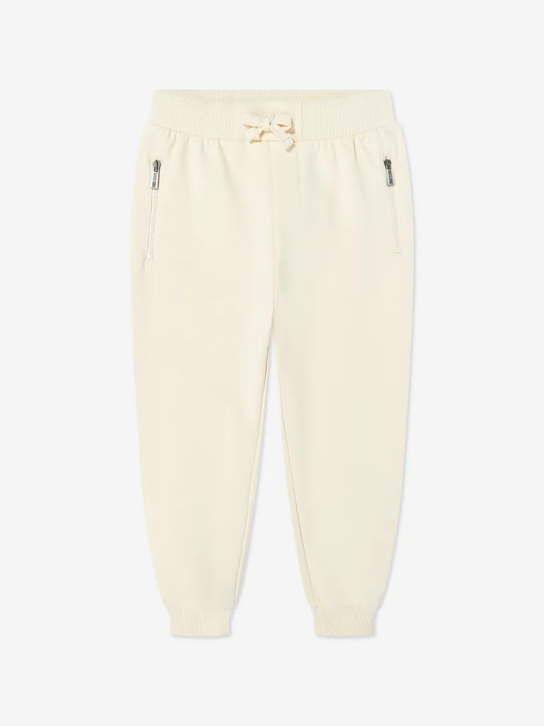 Kids Teddy Bear Logo Joggers in Ivory