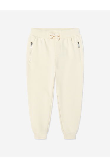 Kids Teddy Bear Logo Joggers in Ivory
