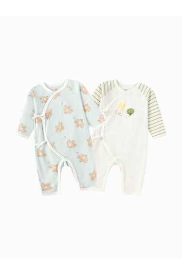 Unisex Set Of Two Wrap Style Bodysuits