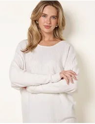 Diamante Embellished Batwing Jumper - 1