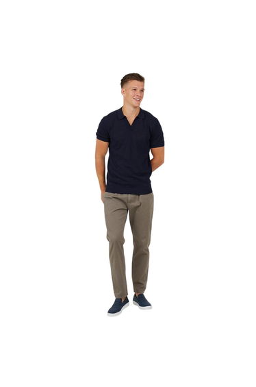 Brave Soul Mens Open Collar Short-Sleeved Polo Shirt - Midnight Navy