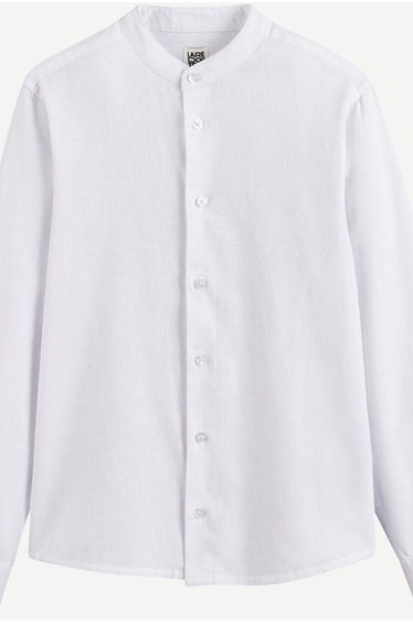 Shirt, Mandarin Collar, Cotton/linen