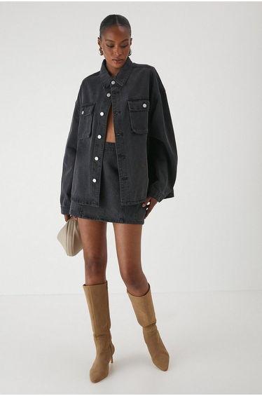 Denim High Waist Mini Skirt