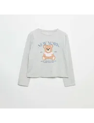 Long-sleeve printed T-shirt GREY - 2