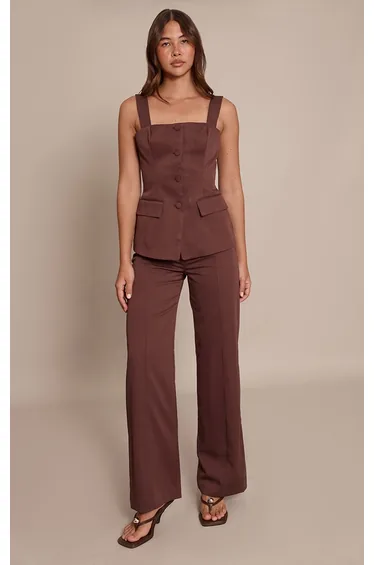Chocolate Seam Detail Trousers