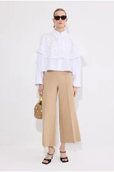 LACE DETAILED POPLIN SHIRT