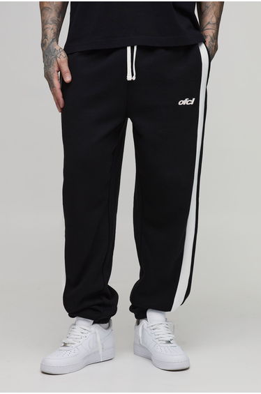 Tall Baggy Fit Panelled Bungee Hem Jogger - black