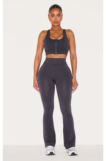 Shape Charcoal Seamless Active Highwaisted Ruched Bum Flares