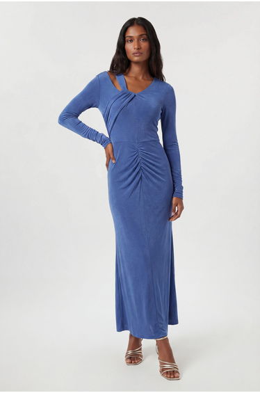 Slinky Crepe Twist Detail Maxi Dress