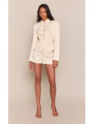 Cream Tailored Hot Pants